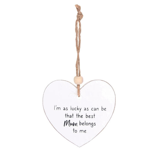 Hanging wooden heart - Best Mum Belongs to Me