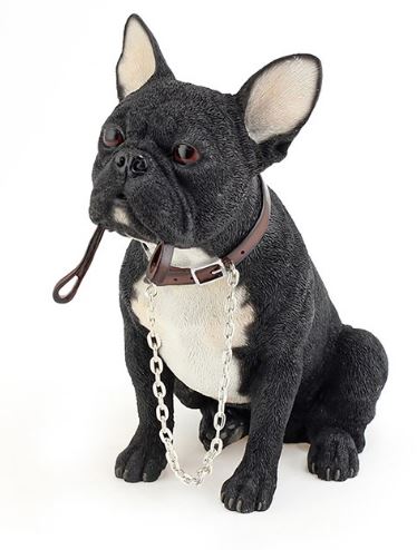 French Bulldog, black dog ornament With Lead