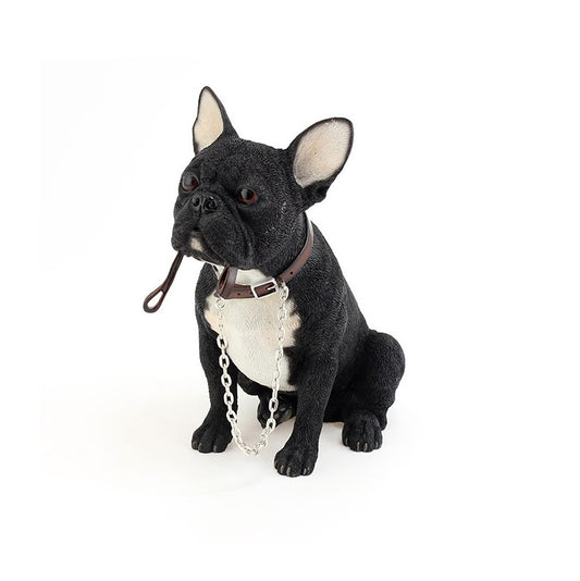 French Bulldog, black dog ornament With Lead