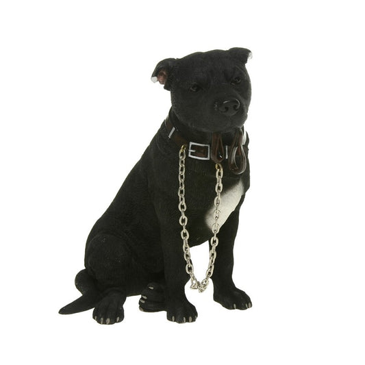 Staffie, black dog ornament With Lead