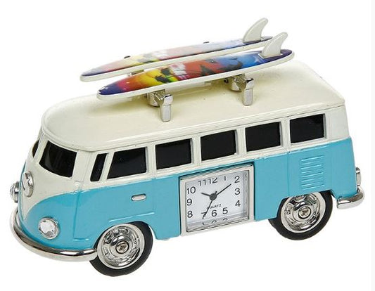 Miniature clock - Blue VW Surfer Campervan