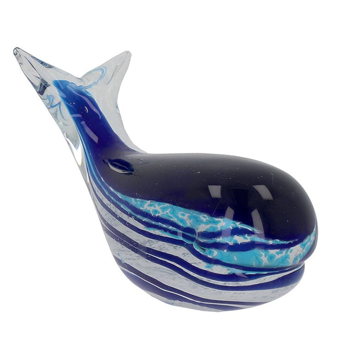 Blue Glass Whale Ornament