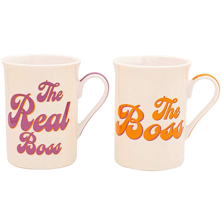 Set of 2 Mugs saying The Boss and The Real Boss