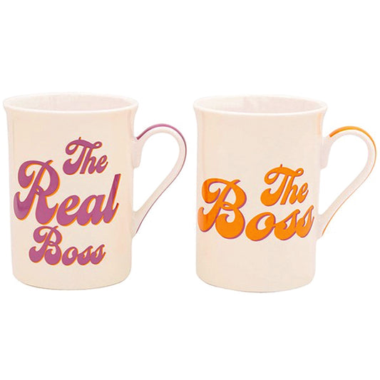 Set of 2 Mugs saying The Boss and The Real Boss