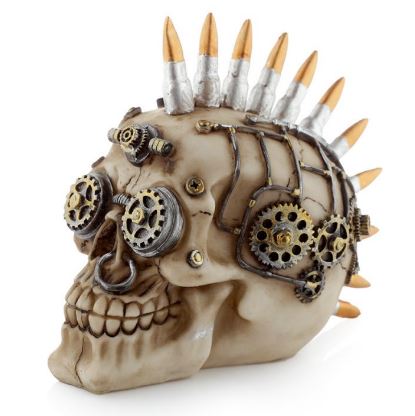 Skull with bullet mohican