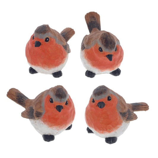 Carved Wood Effect Robin Ornament Small