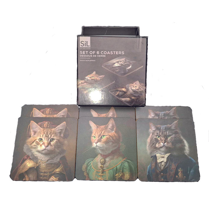 Square coasters - Cynocephaly Cats