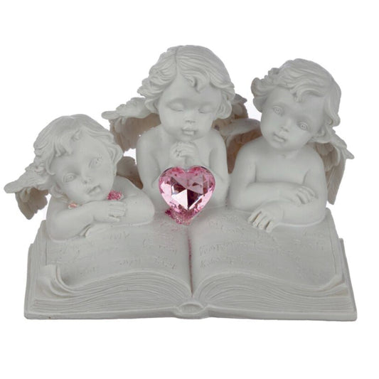 Peace of Heaven Children with book Cherub ornament