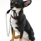 Chihuahua, black and tan, Dog ornament With Lead