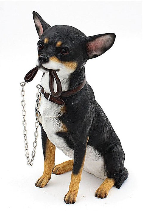 Chihuahua, black and tan, Dog ornament With Lead