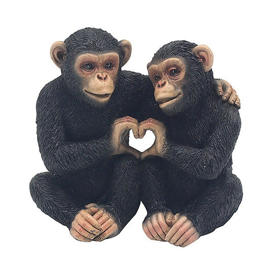 Cheeky Monkey Chimp Pair Making a Heart. Small