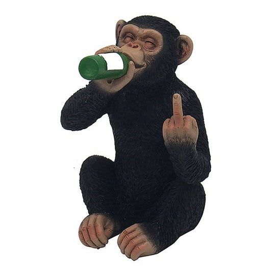 Cheeky Monkey Chimp Sitting Drinking From A Bottle. Small