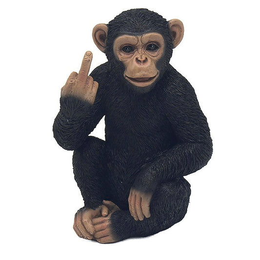 Cheeky Monkey Chimp sitting Giving the Finger. Large