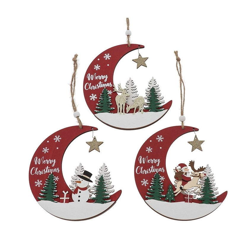 Christmas Hanging moon plaque