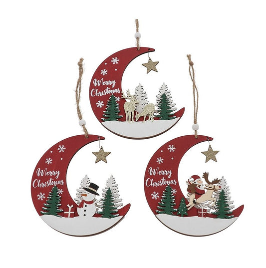 Christmas Hanging moon plaque