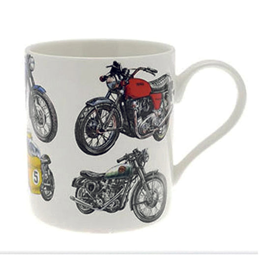 Boxed Mug with classic motorbike images