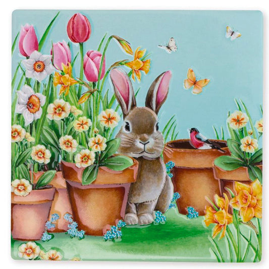 Coaster - Bunny and flower pot