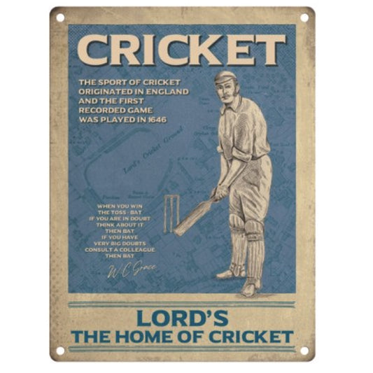 Large metal sign - Lord's, The Home of Cricket
