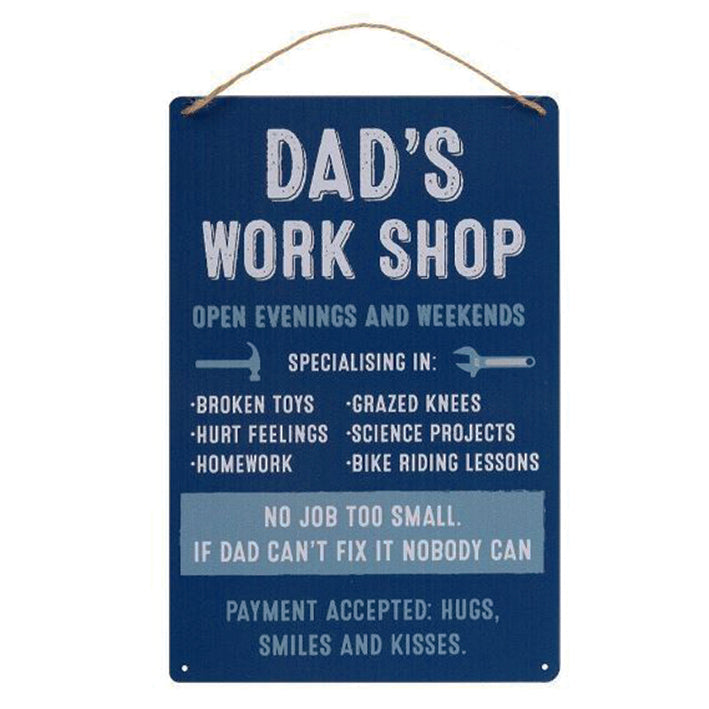 Large metal sign - Dad's Workshop