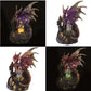 Dark Legends Dragons on Castle with LED Crystals