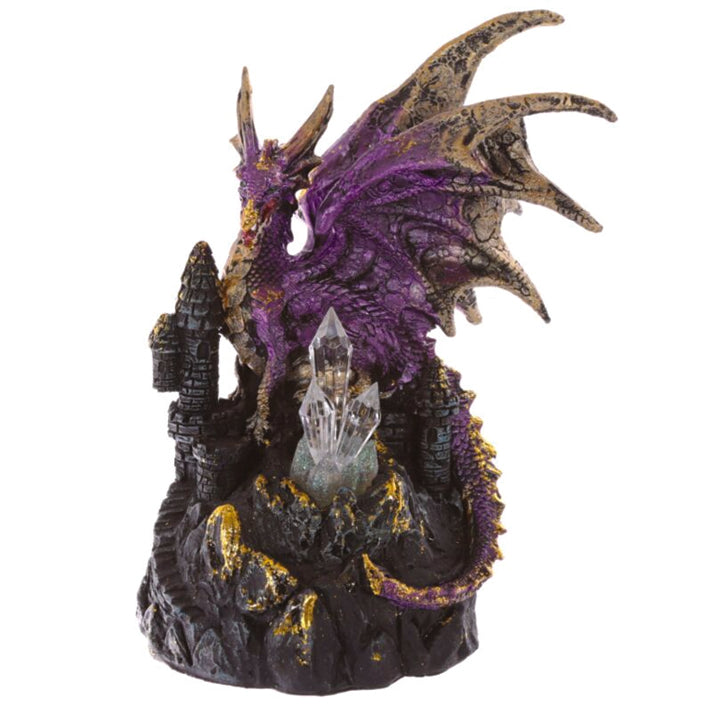 Dark Legends Dragons on Castle with LED Crystals