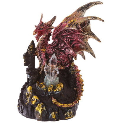 Dark Legends Dragons on Castle with LED Crystals