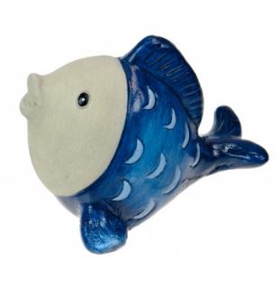 Small Dark Blue Ceramic Fish
