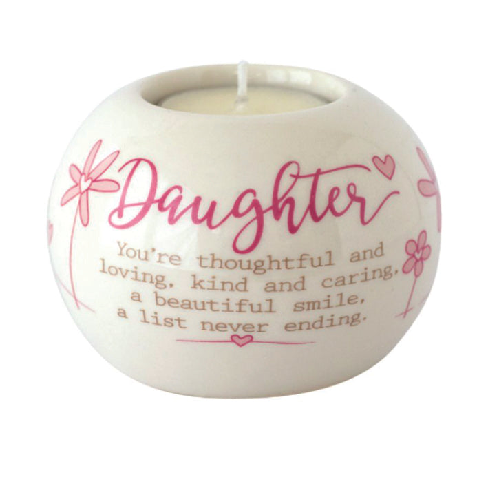 Ceramic tealight.  DAUGHTER