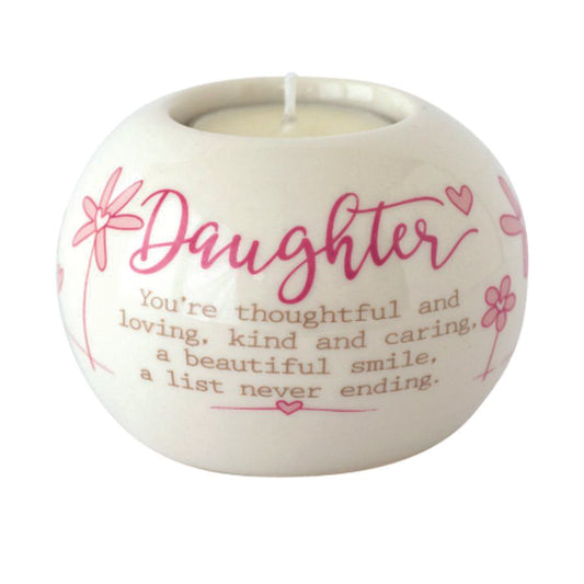 Ceramic tealight.  DAUGHTER