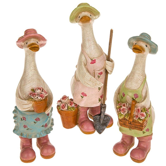 David's Floral Garden Ducks Ornament