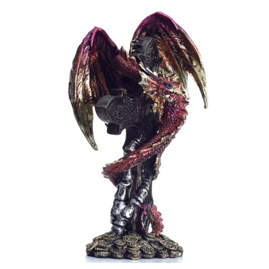 Dark Legends Celtic Cross Treasure Guardian Dragon Ornament