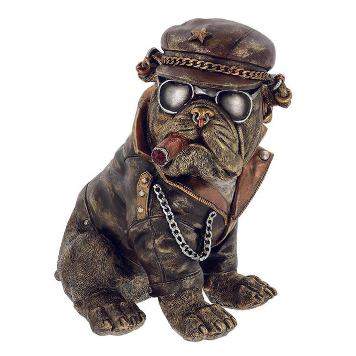 Steampunk style Dudes Biker Bulldog ornament