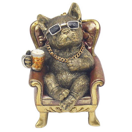 Dudes French Bulldog relaxing in an armchair