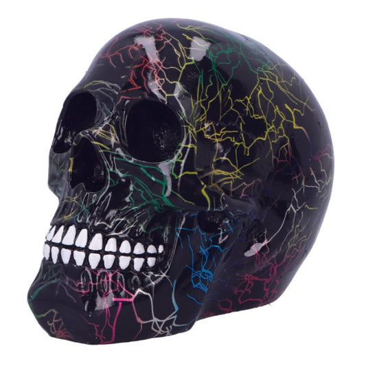 Coloured Electro Print Skull Ornament