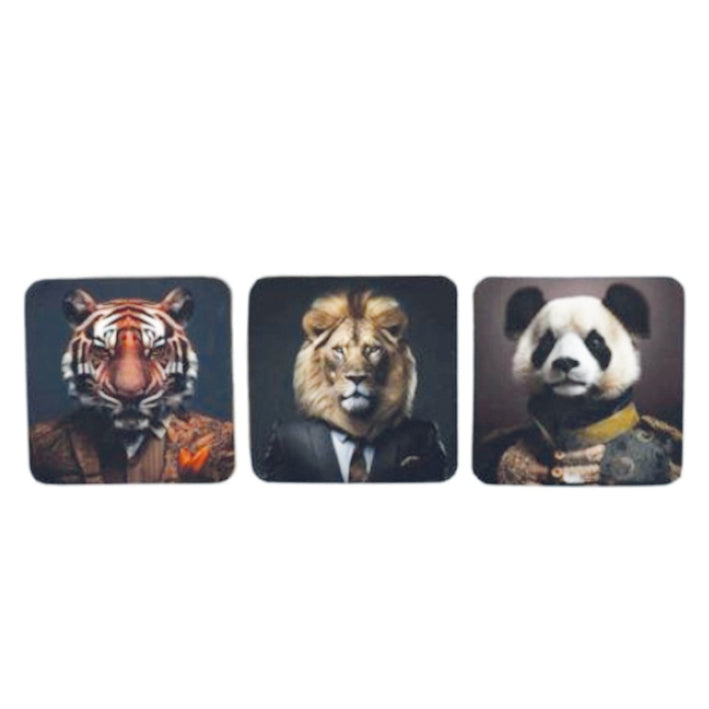 Square coasters - Cynocephaly Exotic animals