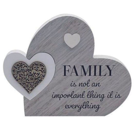 Double Heart Plaque. FAMILY is not an important thing, it is everything