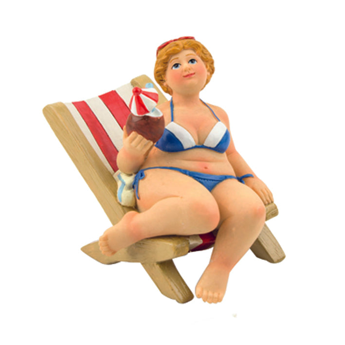 Fat lady on deck chair