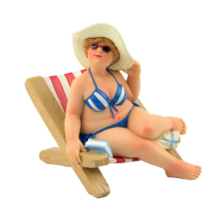 Fat lady on deck chair