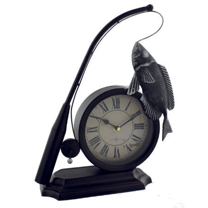 Mantel clock - Fish and rod