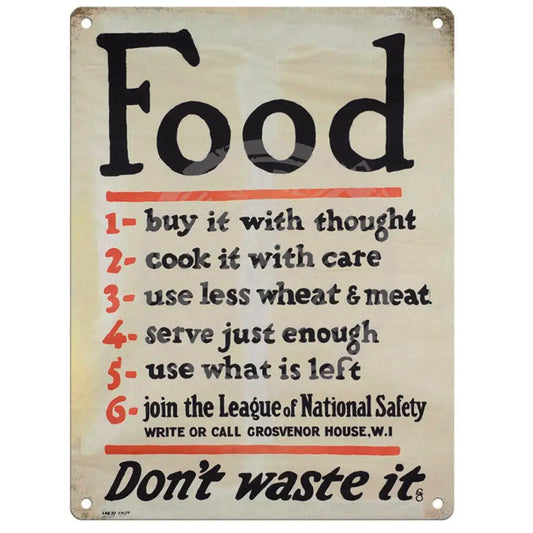 Large metal sign - Food Advice