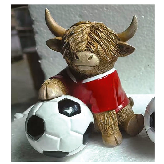 Happy Highland Cow Football Mad Ornament