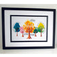 Framed Print.  Friends quotes in Watercolour Trees