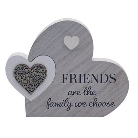 Double Heart Plaque. FRIENDS are the family we choose