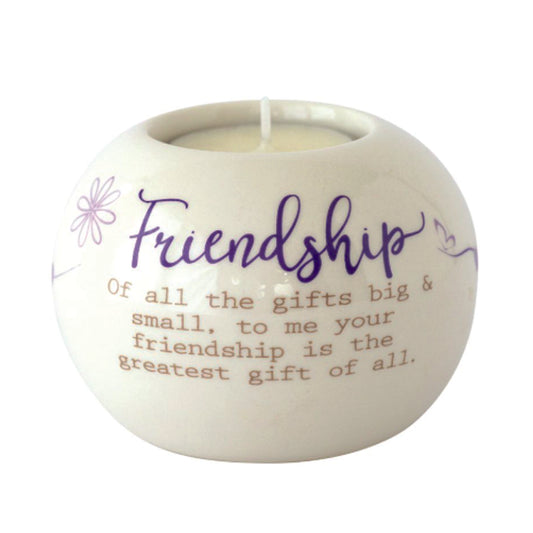 Ceramic tealight.  FRIENDSHIP