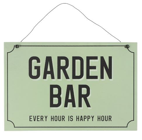 Green Garden Bar MDF Hanging Sign