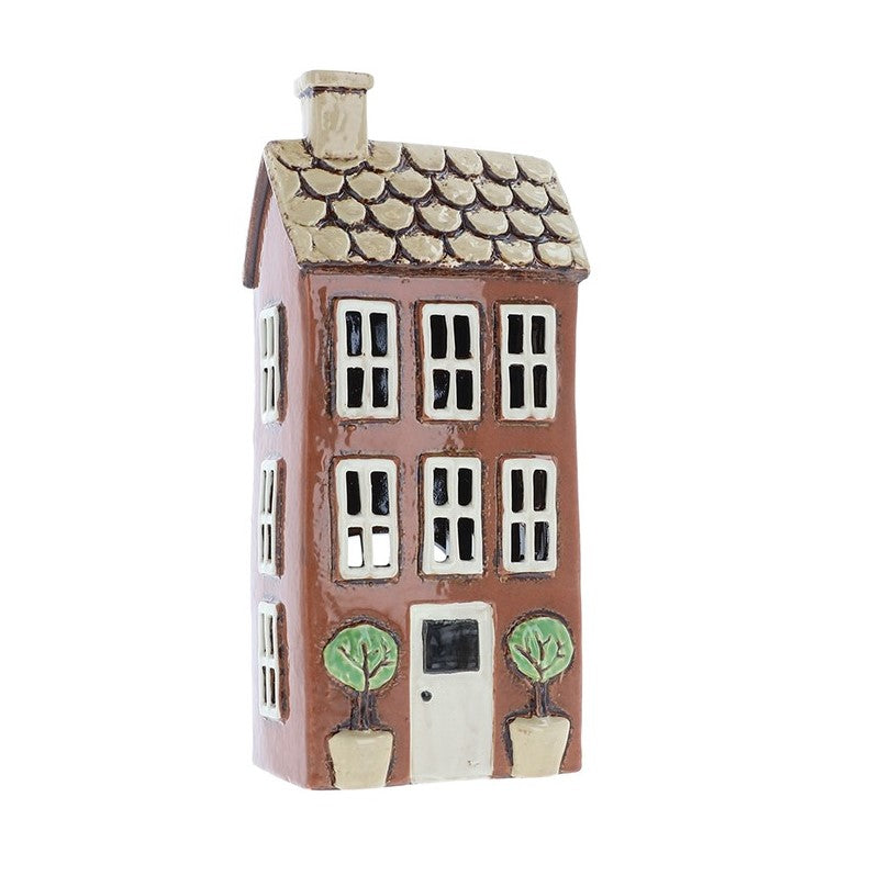 Village Pottery  Garden Brick House Tealight Holder