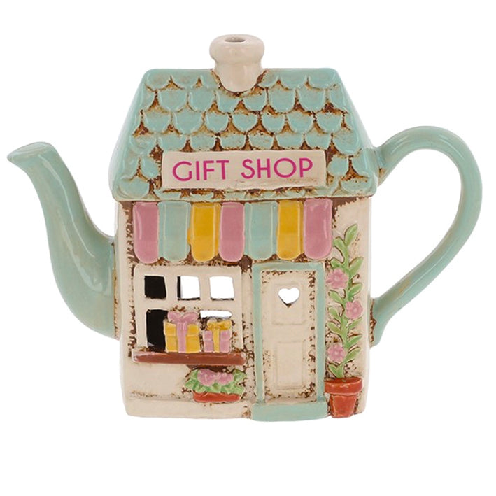 Village Pottery Teapot Shaped Gift Shop Tealight Holder