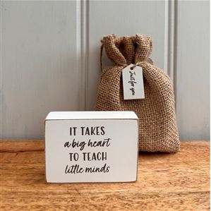 Gratitude Blocks - various wording, in hessian sack with wooden tag