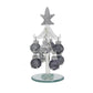 Glass Christmas tree and baubles - Grey Blush  Sm