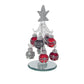 Glass Christmas tree and baubles - Grey Blush  Sm